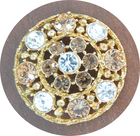 Haskell Like Brooch - Faceted Round Stones, Multi… - image 6