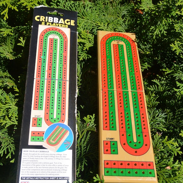 SALE! Cribbage Game, Boxed - UNUSED - Portable, MKL Company, Hong Kong, Board, Instructions, Pegs, Great Gift - Vintage - Rare, Fabulous!