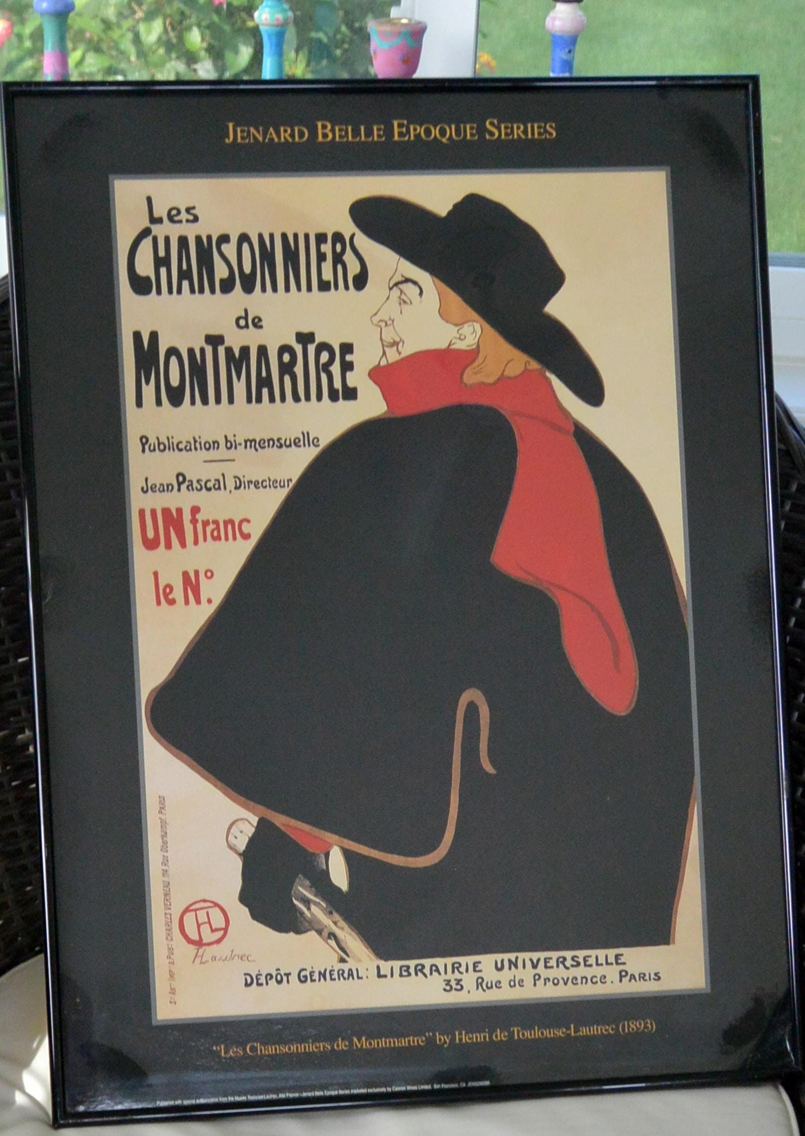 Toulouse Lautrec Lithograph: Les Chansonniers Montmartre, Framed