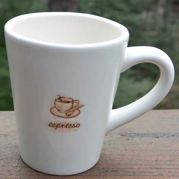 SALE! William Sonoma Espresso Mug - White Background, Comfortable to Hold, Great Gift - Vintage -Rare, Fabulous!