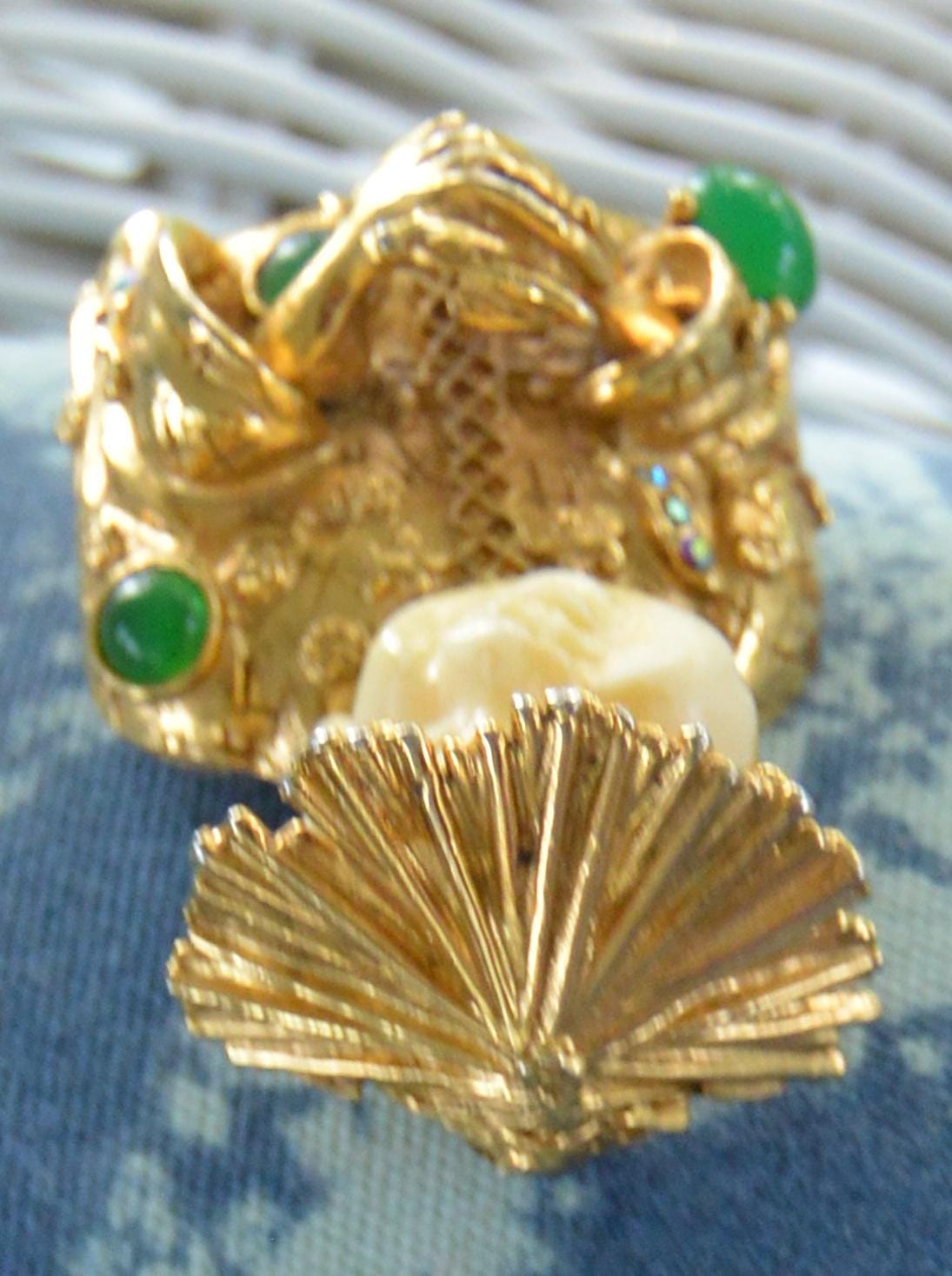Har Buddha Brooch / Vintage Signed Couture Jewelry - Har