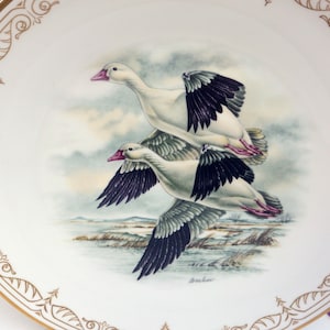 SALE! Lenox Boehm, Ross Geese Plate- UNUSED-Bone China, 24K Gold Rim, Box/Brochures, Great Gift- Vintage - Rare, Fabulous!