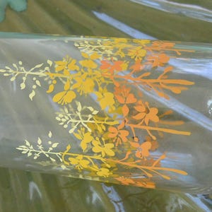 SALE! Libbey Water Glass - Yellow/Orange Floral Pattern, Great Gift - Vintage -Very Rare, Fabulous!