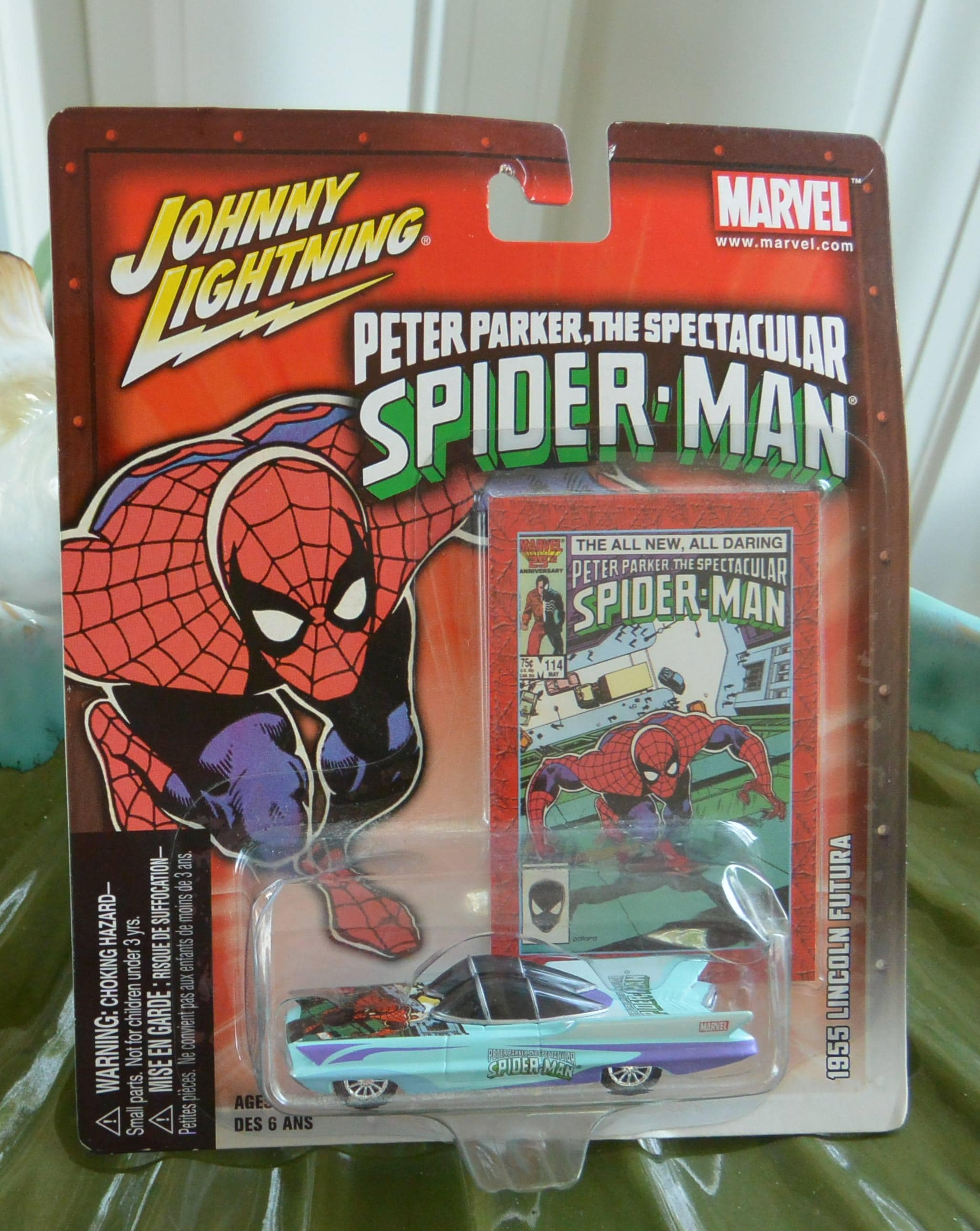 Spiderman Lincoln Futura Diecast Car - Johnny Lightning Vintage