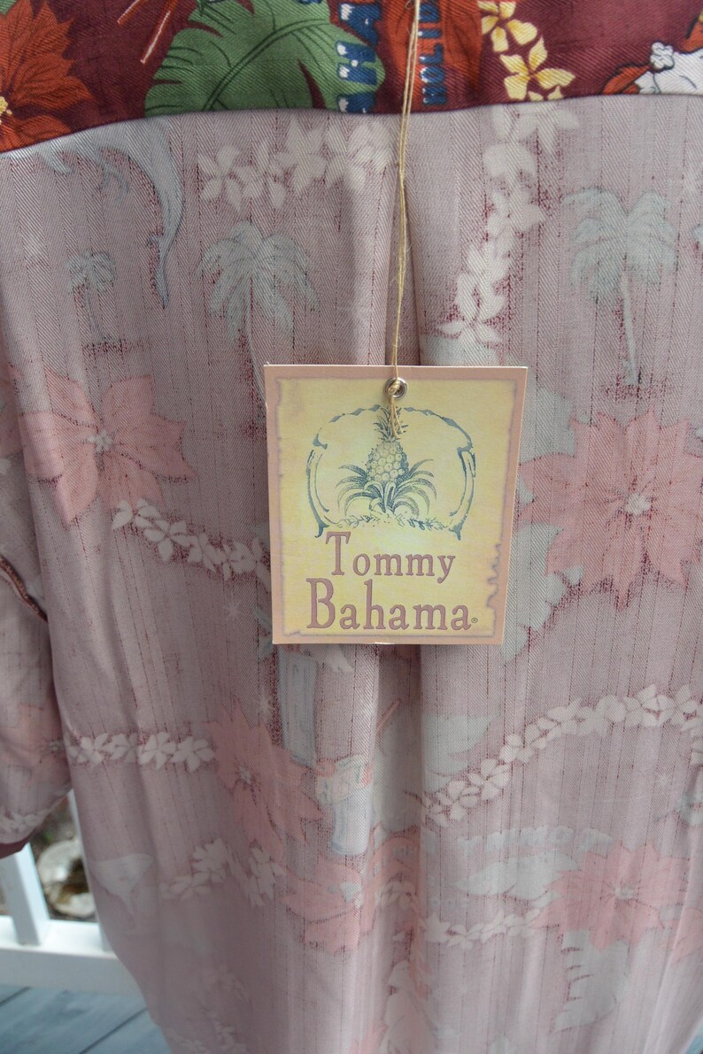 Tommy Bahama Silk Camp Shirt: UNUSEDE, Tag, Happy Hula Days, Men's L Vintage, SALE! image 8