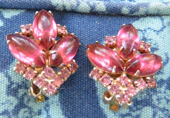 SALE! Weiss Glam Earrings - Signed, Elegant Pink … - image 2