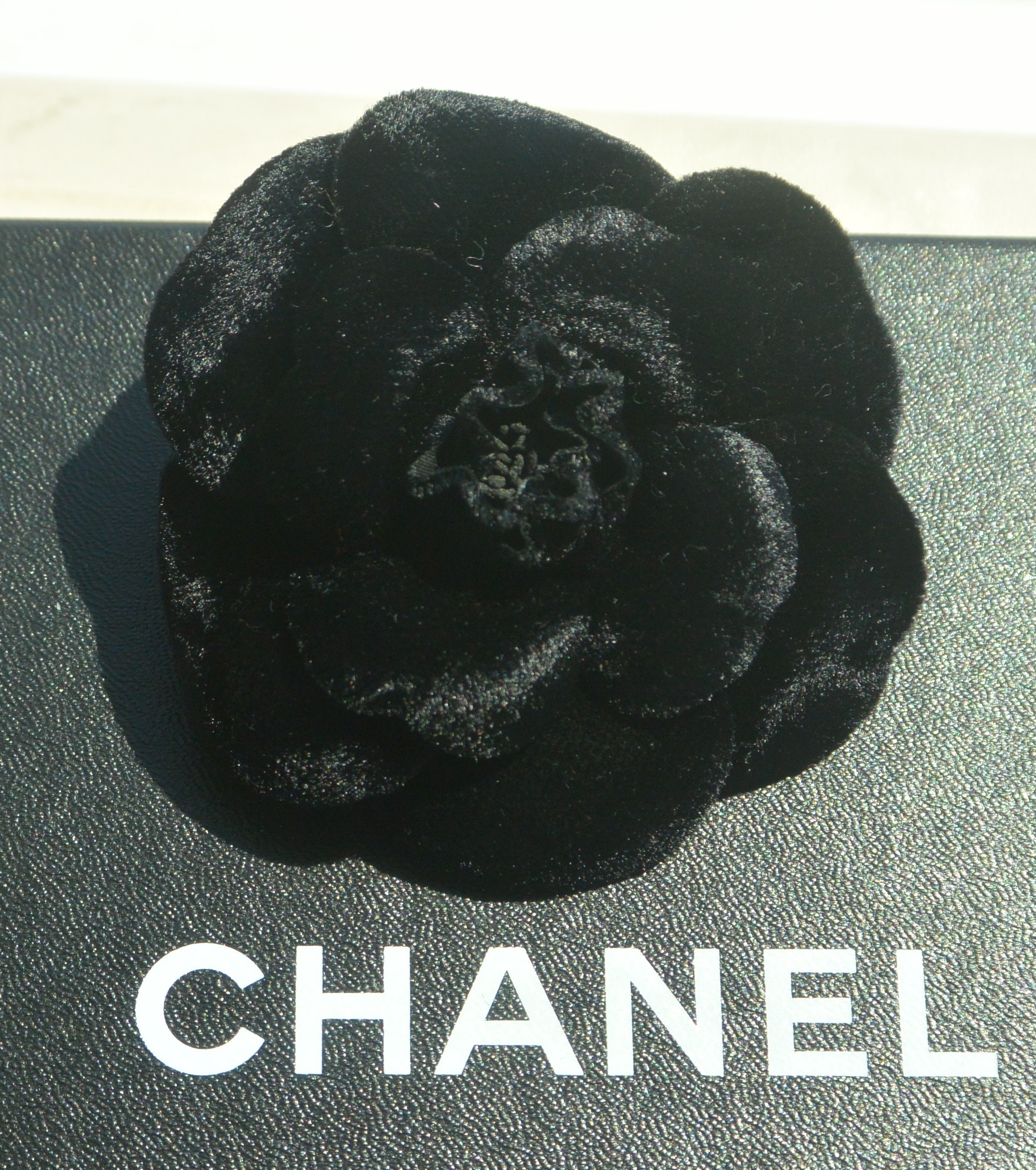 CHANEL • Vintage Camellia Flower Satin Brooch Pin