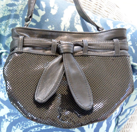 SALE! Whiting & Davis Shoulder Bag - Black Mesh/L… - image 10