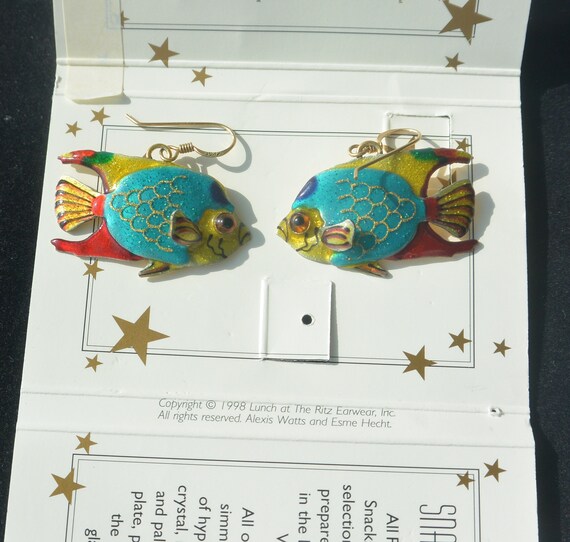 Lunch at the Ritz Earrings - Signed, Tropical Fis… - image 2