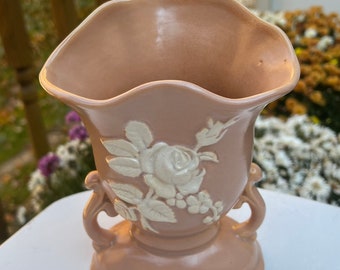 Vintage Weller Pottery Vase: Pink Raised Roses, Hand-signed - Etsy