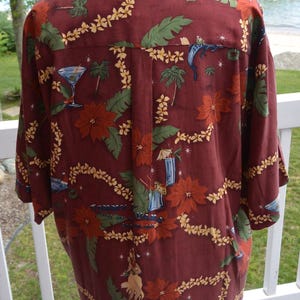 Tommy Bahama Silk Camp Shirt: UNUSEDE, Tag, Happy Hula Days, Men's L Vintage, SALE! image 16