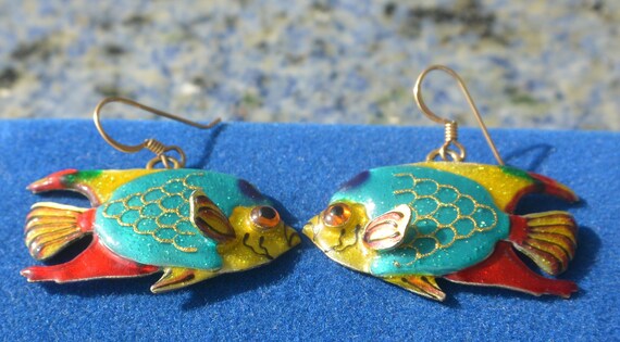 Lunch at the Ritz Earrings - Signed, Tropical Fis… - image 5