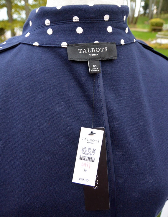 SALE! Talbots Jacket -UNUSED- Navy/White Polka Do… - image 7
