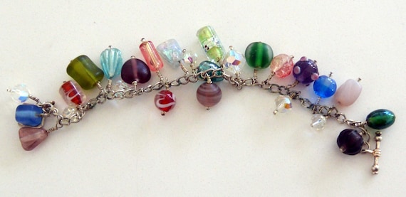 SALE! Murano Glass Bracelet - Multi Color/Shape G… - image 2