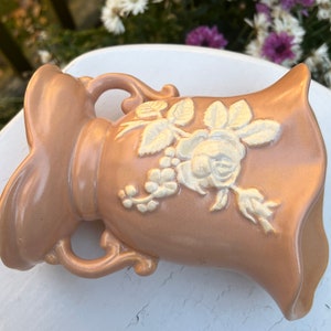 Vintage Weller Pottery Vase: Pink Raised Roses, Hand-Signed