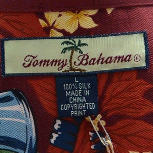 Tommy Bahama Silk Camp Shirt: UNUSEDE, Tag, Happy Hula Days, Men's L Vintage, SALE! image 15
