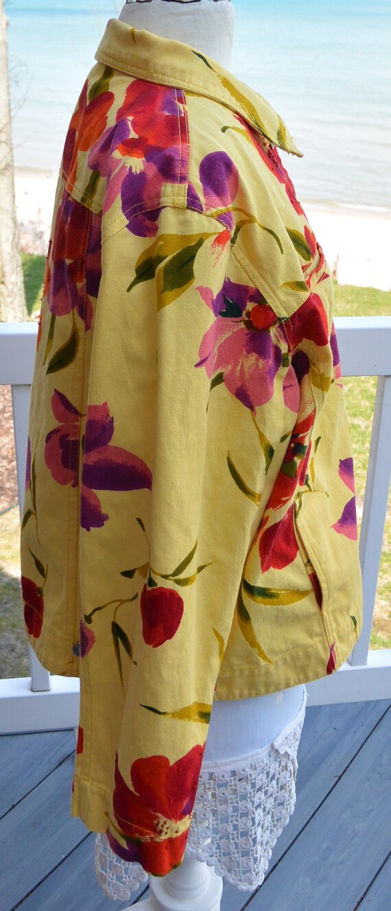SALE! Chico's Woman's Jacket - Yellow/Red Floral,… - image 3