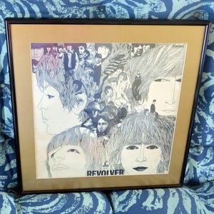 SALE! Beatles Ad Poster, Framed- The  Revolver Album Cover, Beatle Lovers, Great Gift - Vintage - Rare, Fabulous!