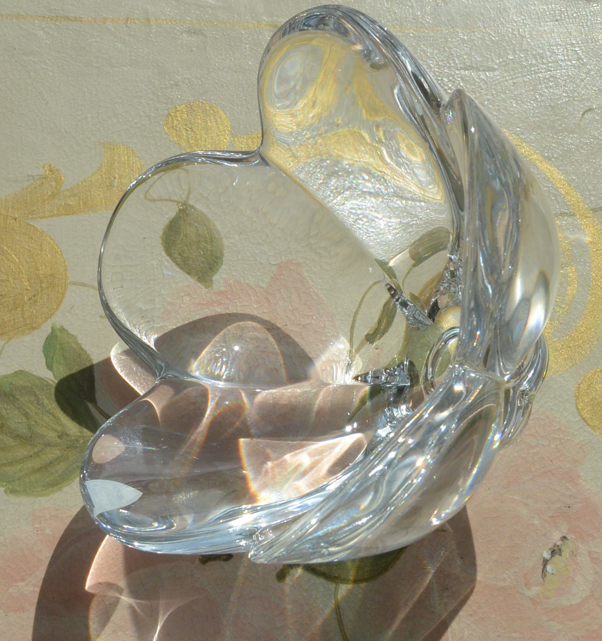 Orefors クリスタル ボウル: 未使用、スカラップ エッジ、スウェーデン