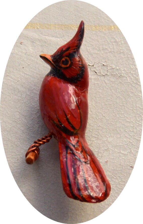 SALE! Takahashi Bird Brooch - Male Cardinal, Beau… - image 7