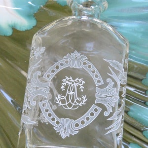 SALE! Art Glass Bottle w Stopper - UNUSED - Hand Painted, Intricate Design, Marked A, Great Gift - Vintage - Retired,  Fabulous!