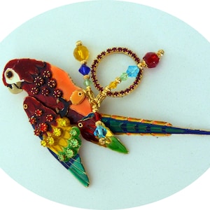 Lunch at the Ritz Brooch - UNUSED- Signed, Articulated Parrot, Swarovski Crystals, Multi Color, Great Gift - Vintage- Retired, Fabulous!