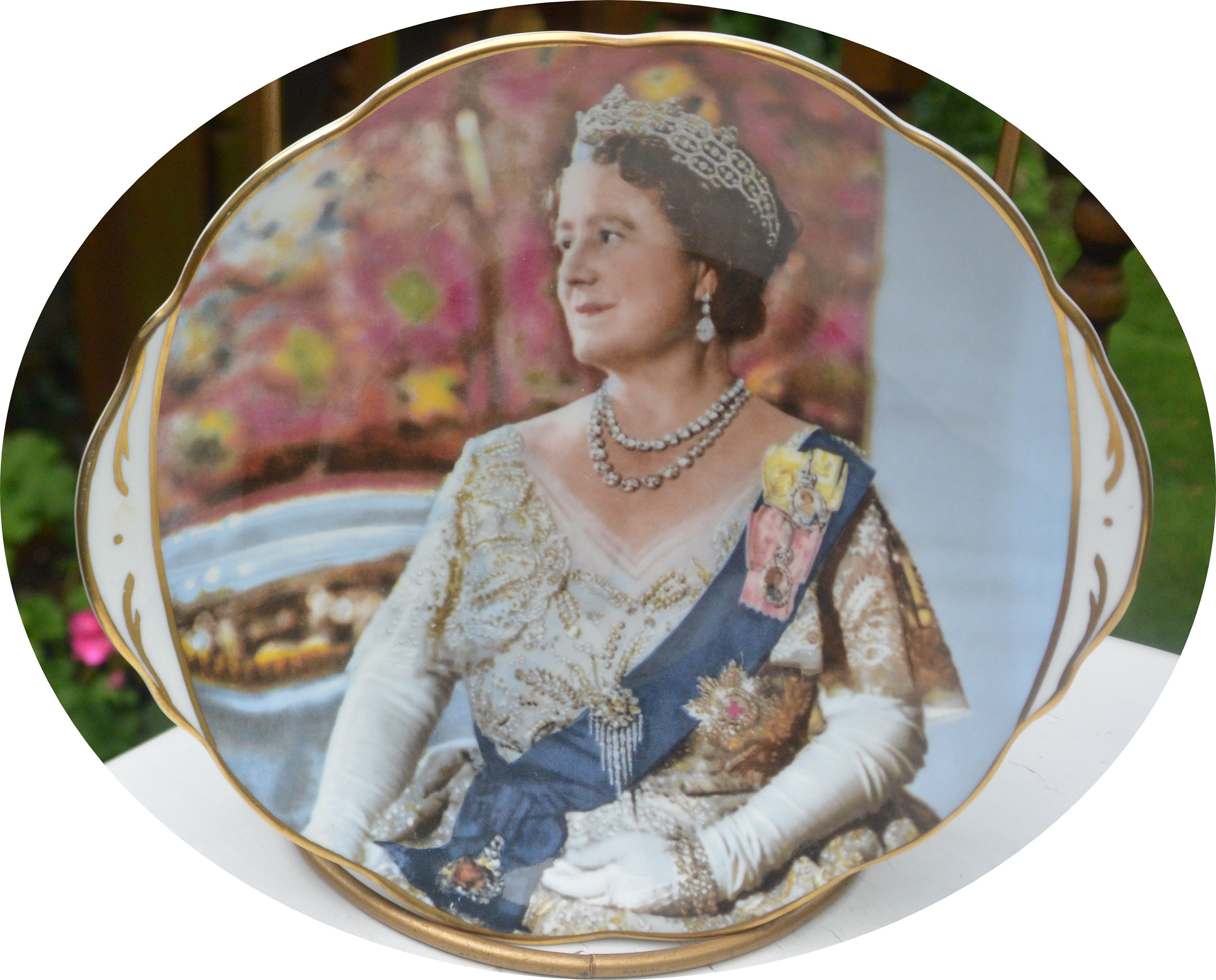 アンティーク】エリザベス女王・クイーンマザー 記念プレートセット