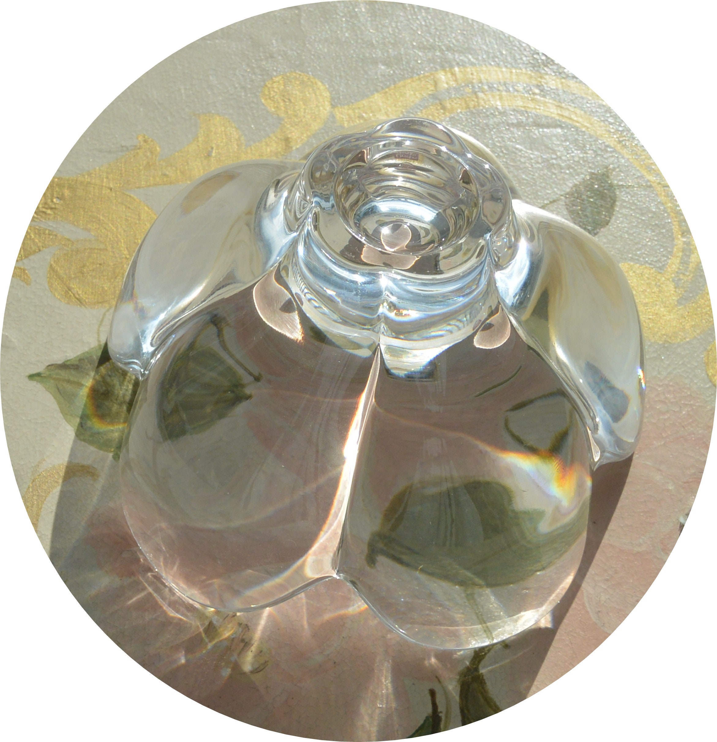 Orefors クリスタル ボウル: 未使用、スカラップ エッジ、スウェーデン