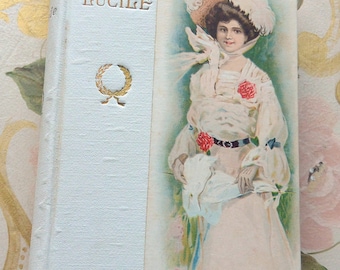 SALE! Lucille  Book- Owen Meredith, Hurst Publishers, Leather Bound, Painted Insert, Original Box, Great Gift - Vintage - Rare, Fabulous!