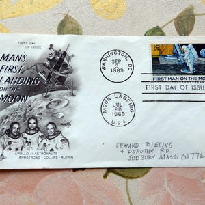 SALE! US Stamp & Envelope - First Day of Issue, First Man on Moon, Great Gift- Vintage 1969 - Rare, Fabulous!