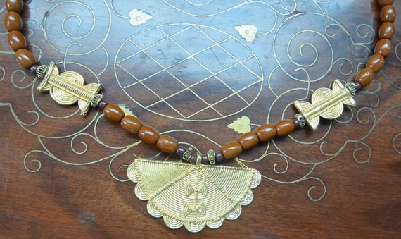 SALE! Ivory Coast Necklace- Hand Made African Bea… - image 1
