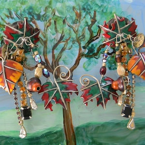 Lunch at the Ritz Earrings -  Signed, Autumn in NY, Pierced, Statement, Great Gift - Vintage 1991 - Retired, Fabulous!