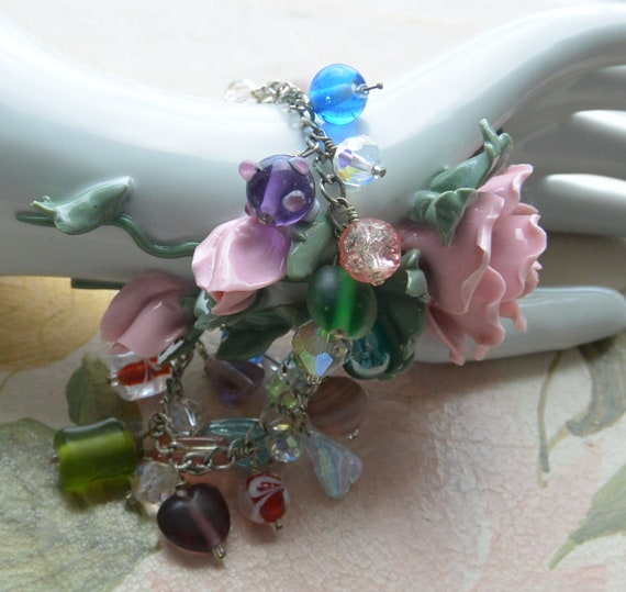 SALE! Murano Glass Bracelet - Multi Color/Shape G… - image 9