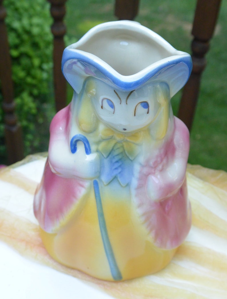 Lower Shipping Colorful Vintage SALE!Shawnee Bo Peep Pitcher Hallmarked Fabulous! Made USA