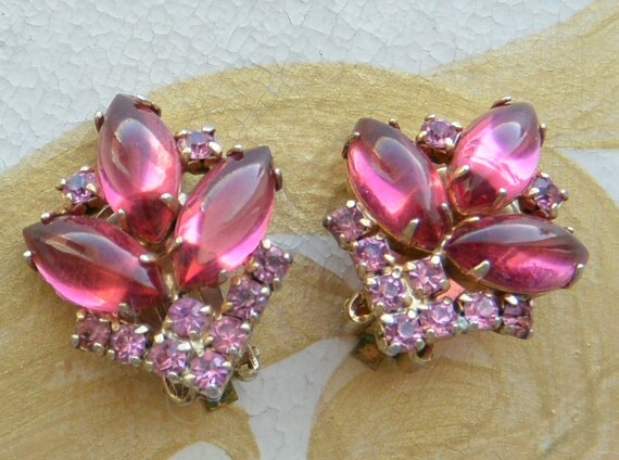 SALE! Weiss Glam Earrings - Signed, Elegant Pink … - image 7