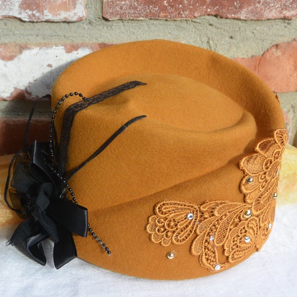 SALE! Mr. Hi 's Hat - Wool, Millinery Accents, Couture, Rare Color, Great Gift - Vintage - Rare, Fabulous!