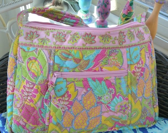 Vera Bradley Shoulderbag - Multi Pastel Colors, Pink Interior, Vintage, SALE!