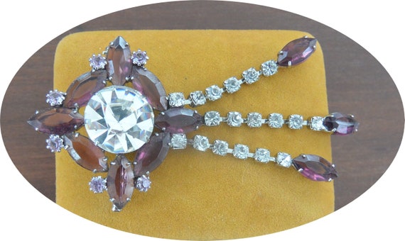 SALE! Victorian Glam Brooch -Multi Size Purple Ca… - image 3