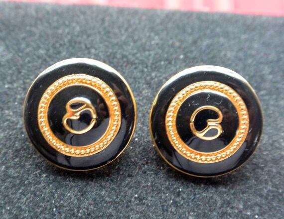 Boucles D'oreilles Cygne Vintage Orena - Métal Doré émaillé Noir, Clips