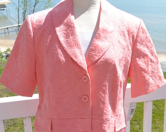 Chaqueta nueva Pendleton - SIN USAR - Elegante tela color melocotón, talla 16 de EE. UU., precio de venta 198, etiqueta, vintage, ¡OFERTA!
