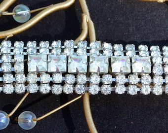 Albert Weiss Bracelet: Signed, Hollywood Glam, Sparkling Cabochons, Vintage, SALE!