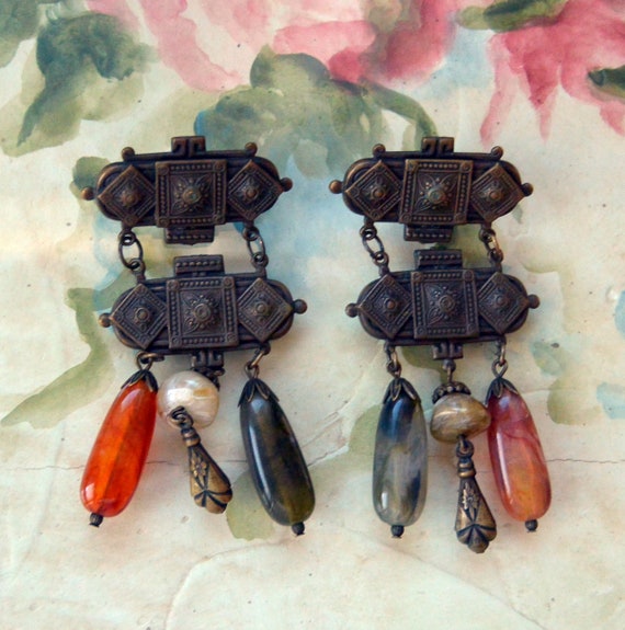 SALE! Egyptian Revival Earrings - Byzantine, Fashi