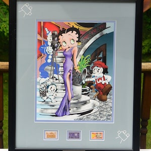 SALE! Betty Boop Litho, Framed- Lights, Camera, Action! Authenticity Stamps, Betty Boop Lovers - Vintage- Rare, Fabulous!