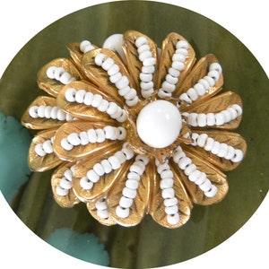 SALE! Miriam Haskell Brooch - Signed, Multi Layer, Hand Crafted Beads, Gold Plated, Great Gift -Vintage - Very Rare, Fabulous!