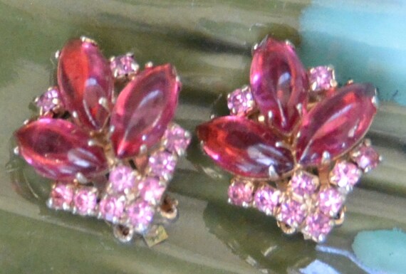 SALE! Weiss Glam Earrings - Signed, Elegant Pink … - image 10