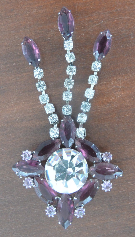 SALE! Victorian Glam Brooch -Multi Size Purple Ca… - image 10