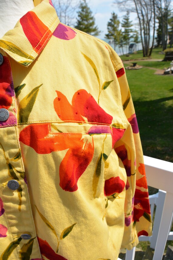 SALE! Chico's Woman's Jacket - Yellow/Red Floral,… - image 9