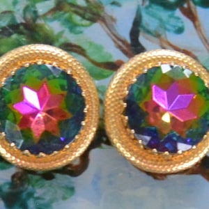 SALE! Elsa Schiaparelli Earrings - Signed, Fiery Watermelon Stones, Faceted, Clip, Great Gift - Vintage - Rare, Fabulous!