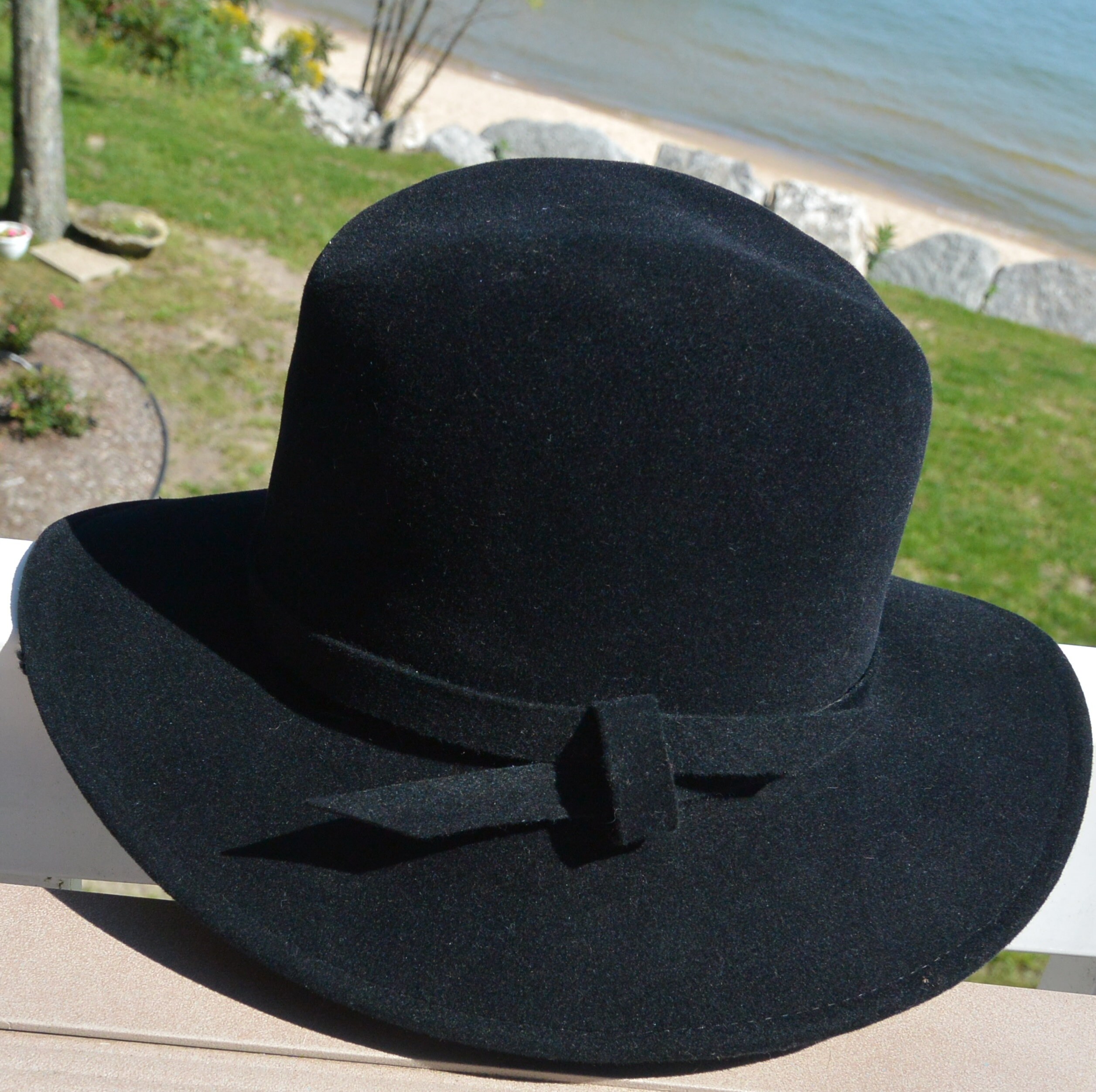 Frank Olive Black Felt Wool Hat - Neiman Marcus Designer 