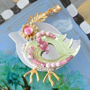 Liztech Brooch: UNUSED, Signed, Pink Song Bird w Card, Hand Crafted US,  Retired, Vintage, SALE!